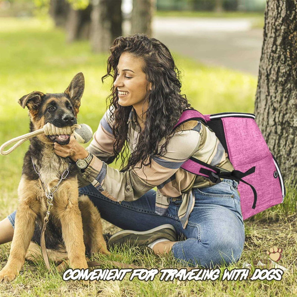 Airline Approved Dog Travel Backpack with 2 Collapsible Bowls and 2 Food Baskets M573