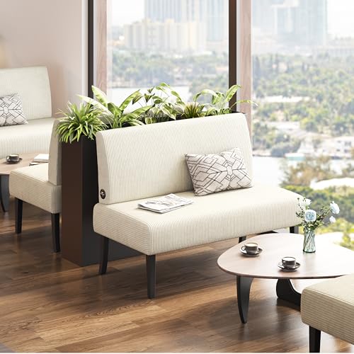 Beige Corduroy Armless Loveseat Futon D738