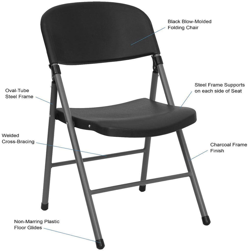 Black Plastic Folding Chair E3563