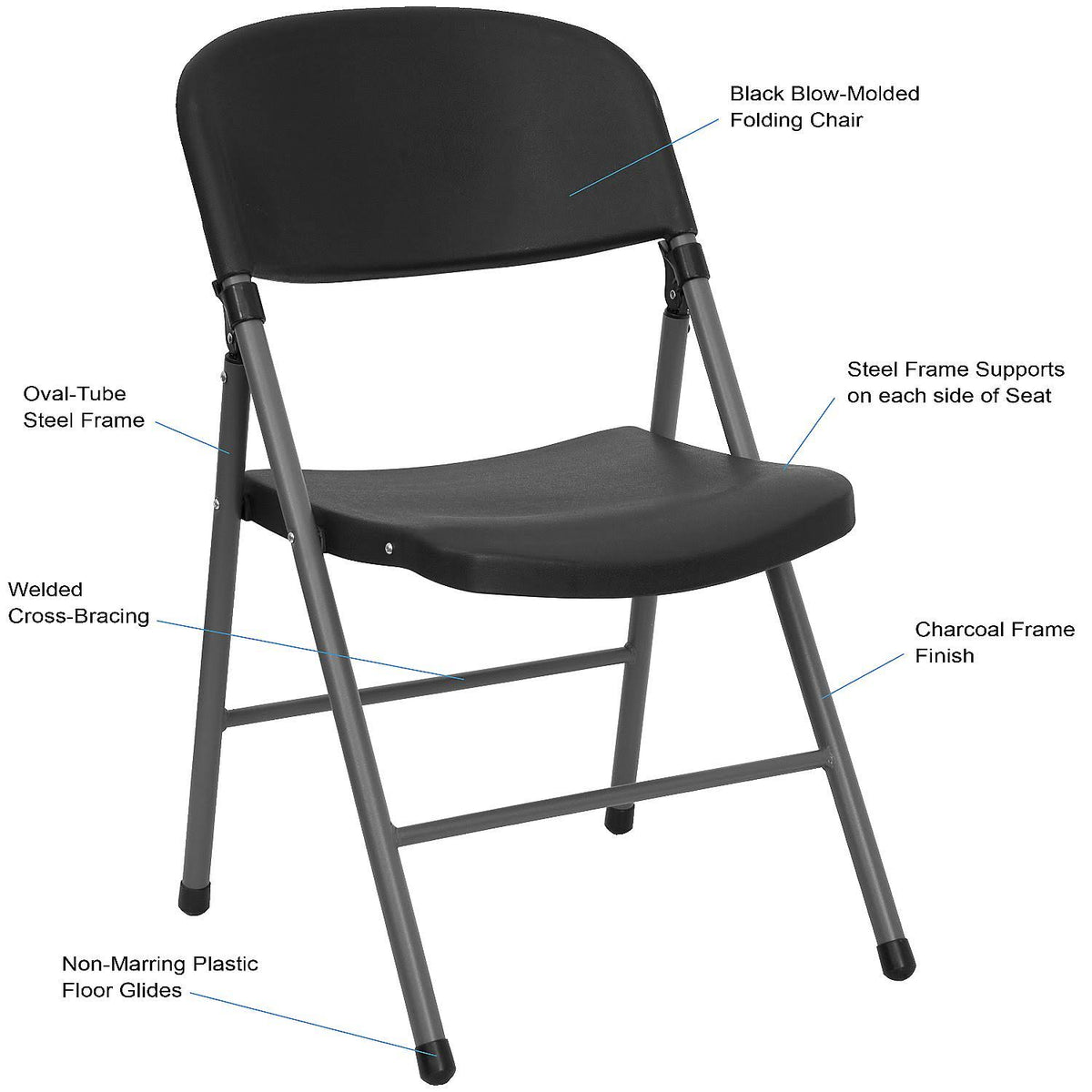 Black Plastic Folding Chair E3563