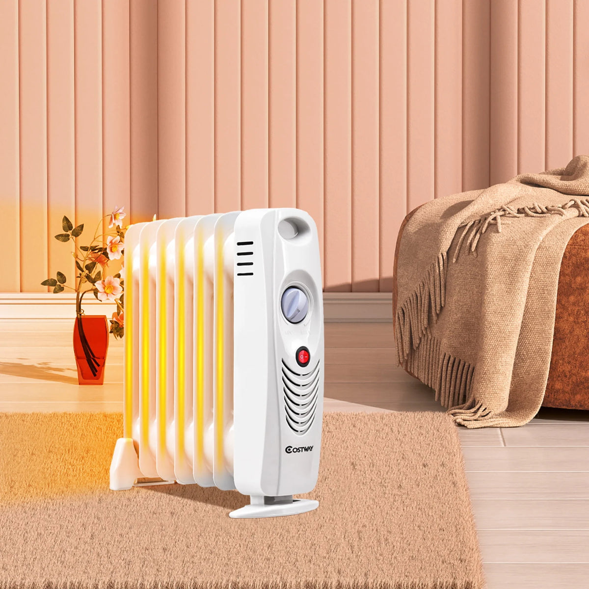 Portable Mini Electric Oil Filled Radiator Heater 7-Fin P539