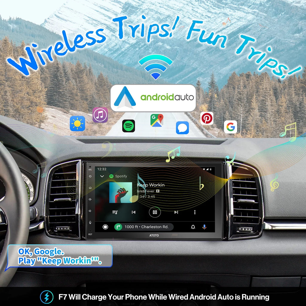 Double Din Car Stereo 7inch TouchScreen Wireless Apple Carplay Android Auto Bluetooth H811