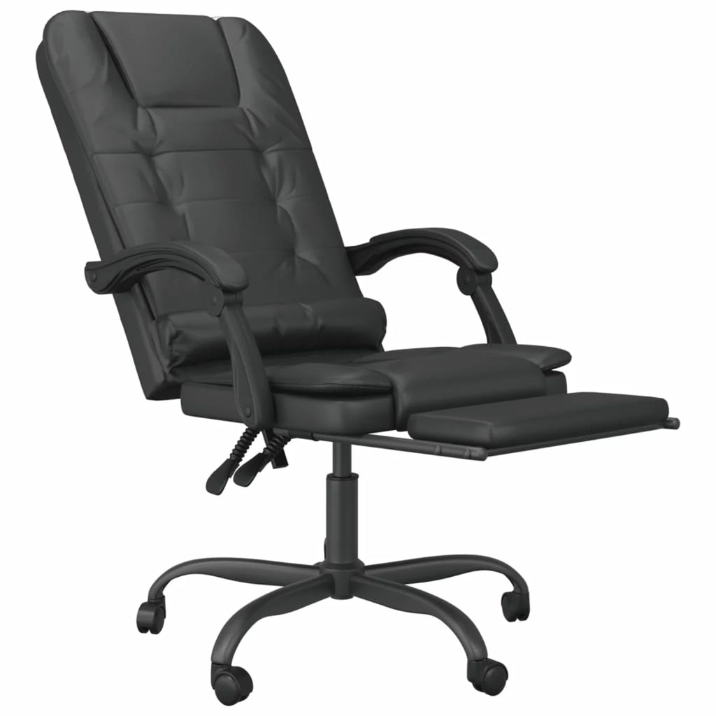 Black Faux Leather Massage Reclining Office Chair J70687