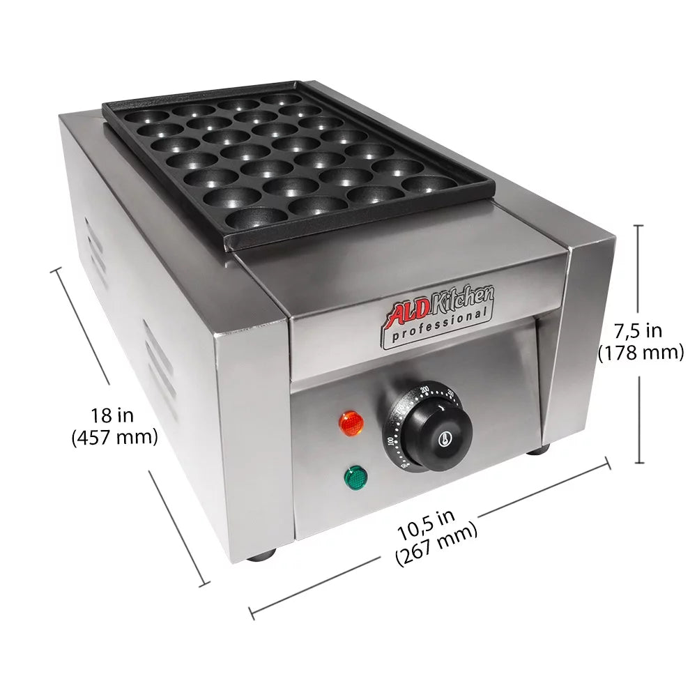 Takoyaki Electric Grill 28 Pcs Nonstick Stainless Steel O6788