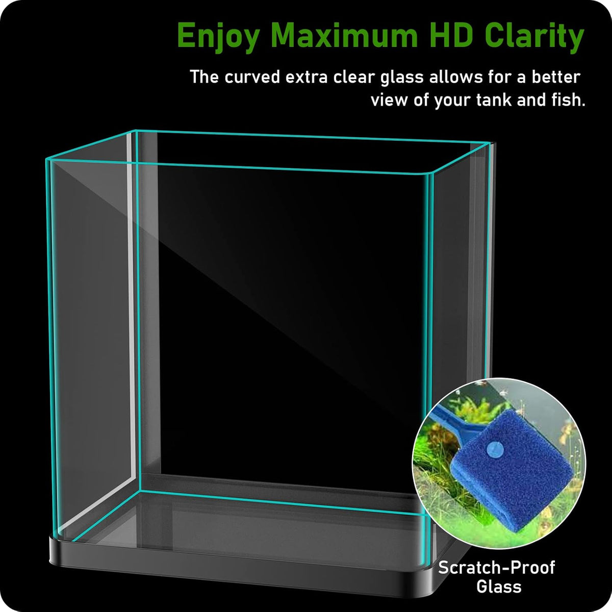 2 Gallon Glass Fish Tank with Filter Light Z983801