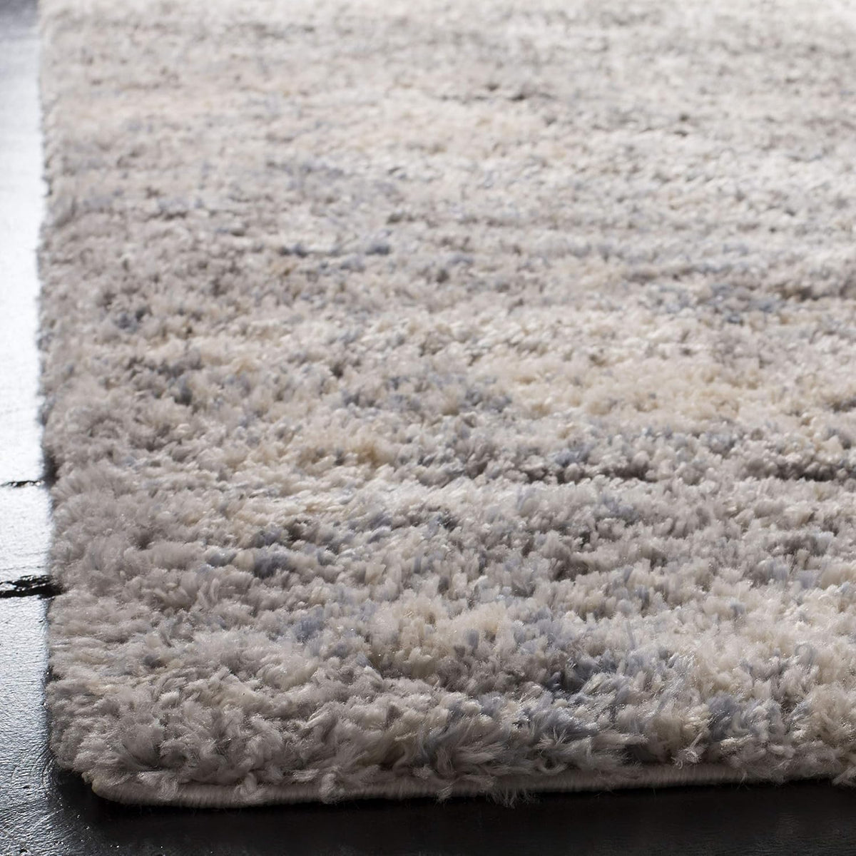 2' x 22' Grey Cream Plush Runner Rug Y90969