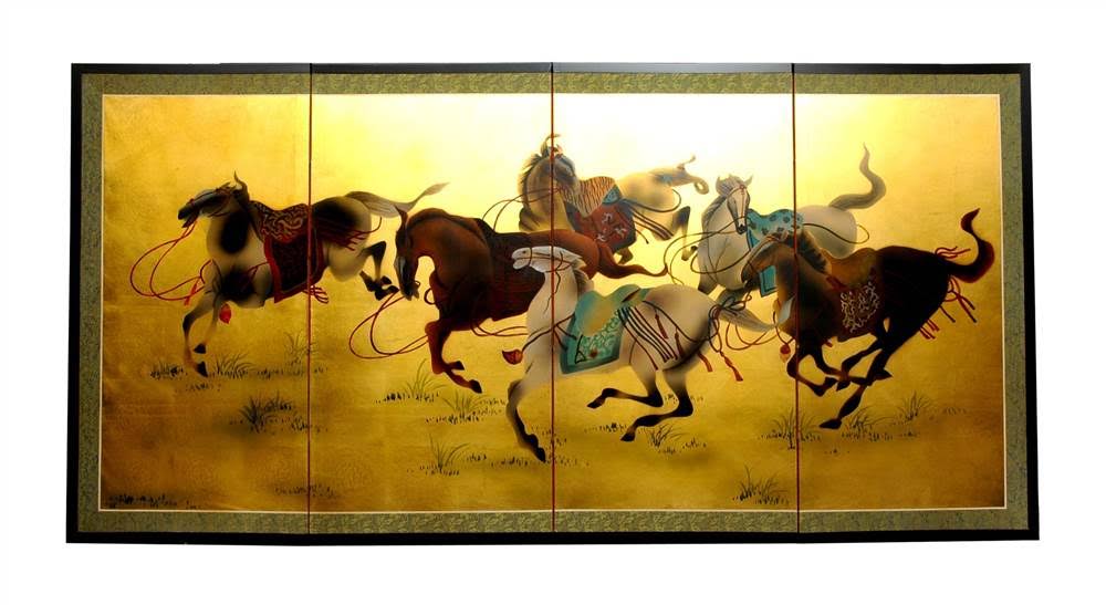 36x22 Riders in The Storm on Gold Leaf D82376