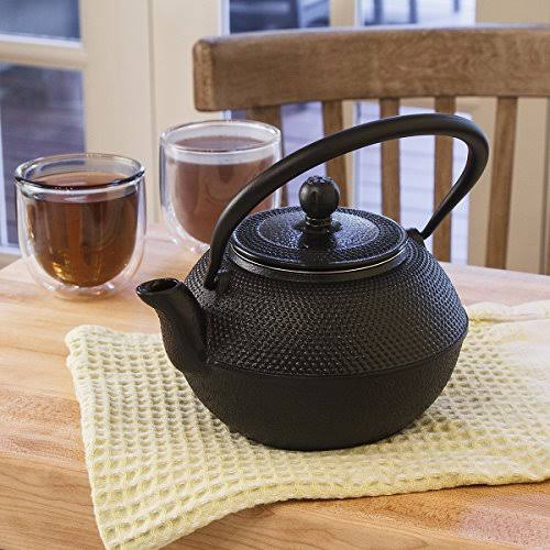 Black Hammered 40 Ounce Cast Iron Teapot W7537