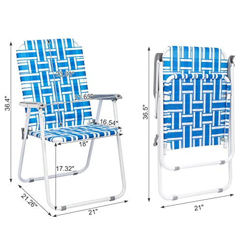 Set of 2 Yellow Webbed Folding Lawn Chair E215