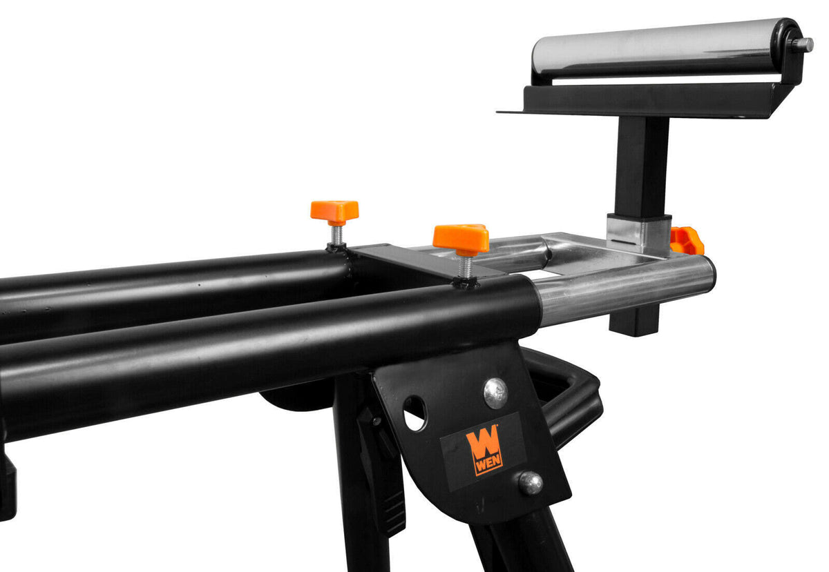 Collapsible Rolling Miter Saw Stand with 3 Onboard Outlets Z287966