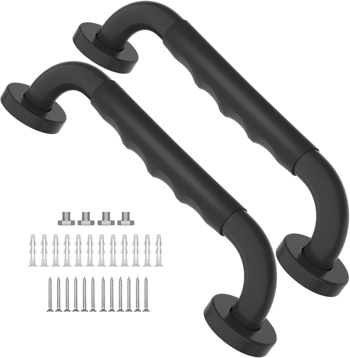2 Pack 24 Inch Black Stainless Steel Shower Grab Bar T2801