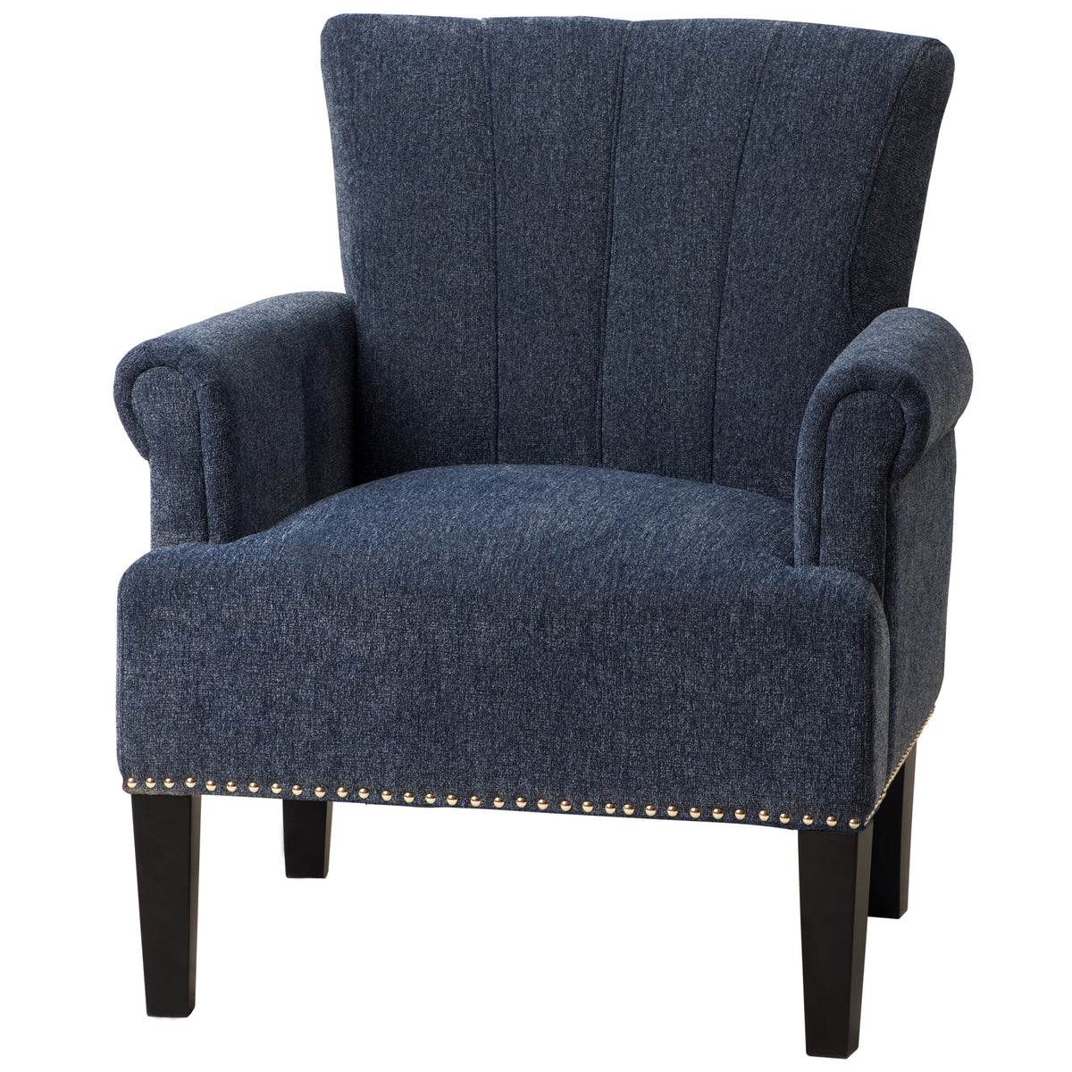 Navy Blue Tufted Polyester Armchair Z5798