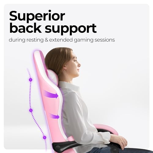 Black PU Leather High Back Ergonomic Video Gaming Chair with Footrest B852463