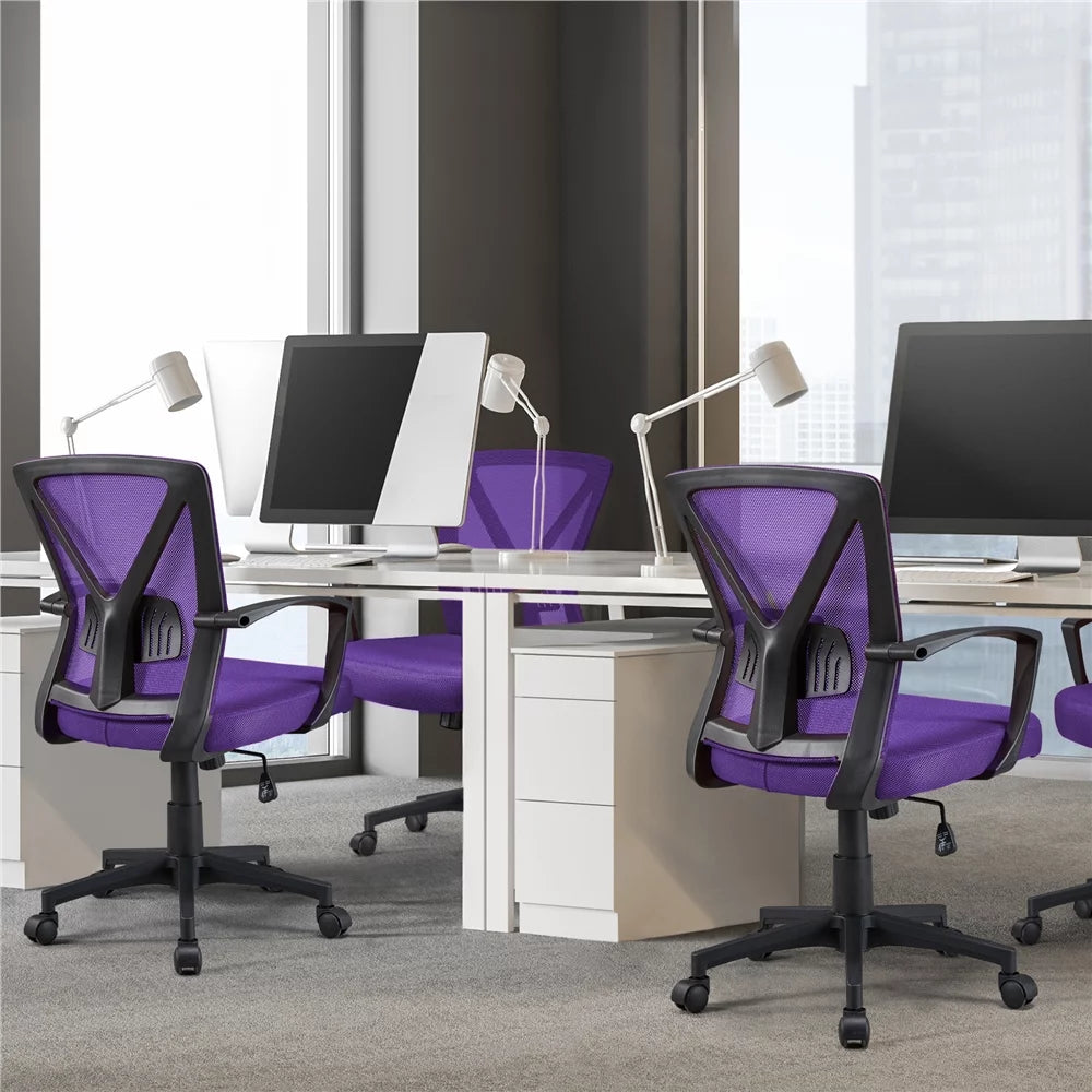 Purple Adjustable Mesh Mid Back Office Chair Set of 2 D637681