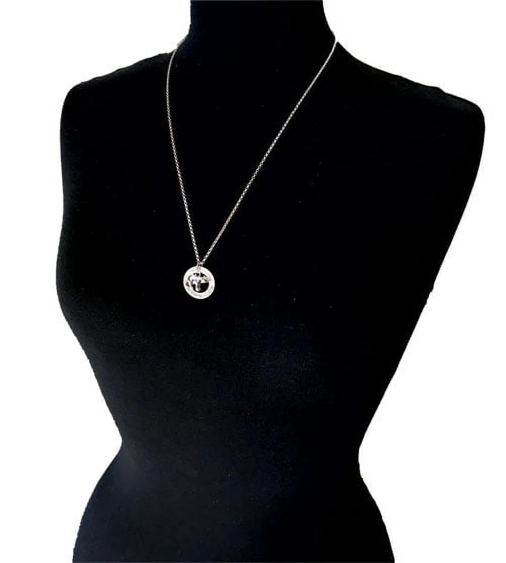 Green Enamel Four Leaf Clover Ring Necklace O71768