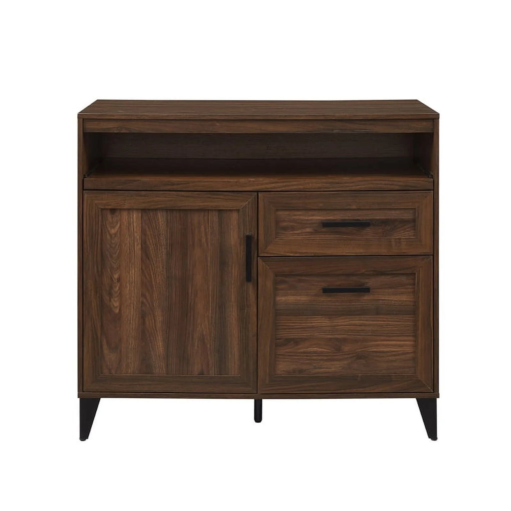 Dark Walnut 2 Drawer Wood Secretary Desk Sideboard O274