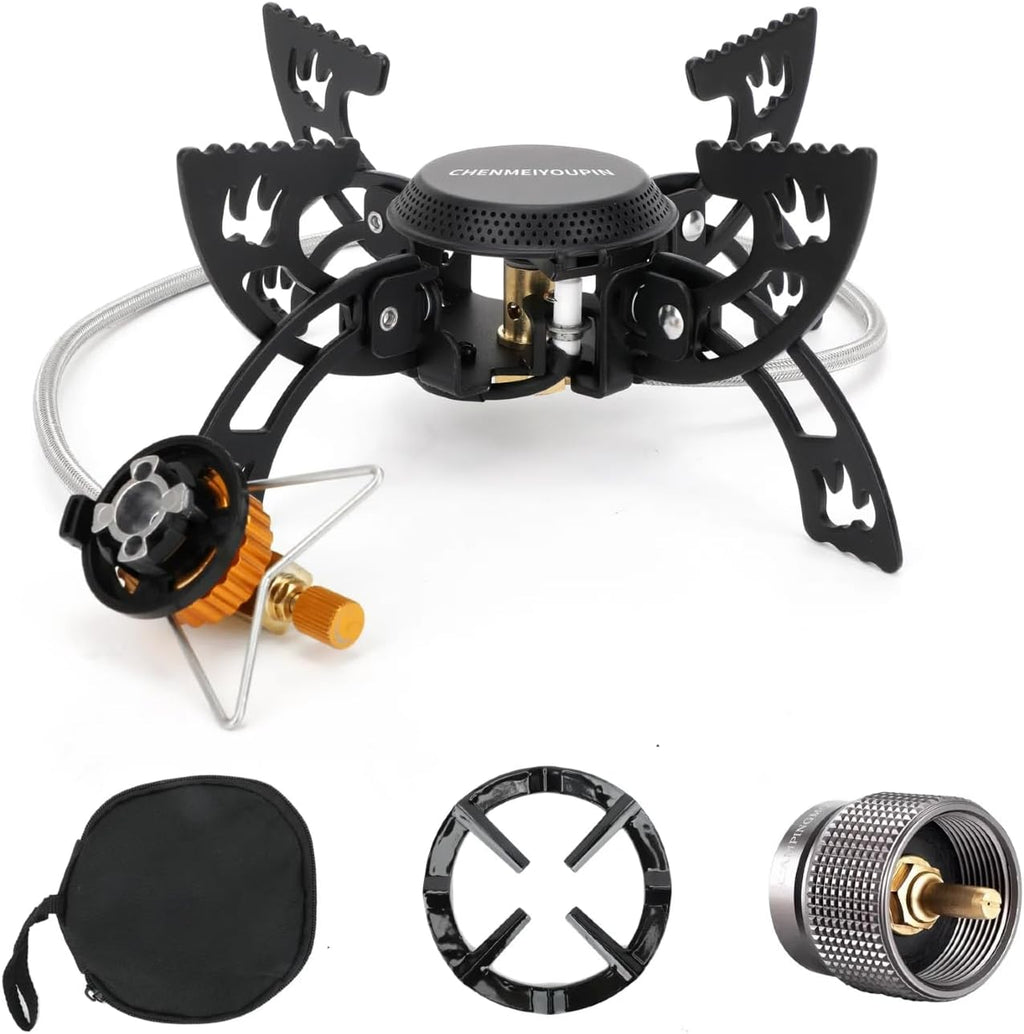 Portable Camping Stove with Adapter Wok Stand J83949
