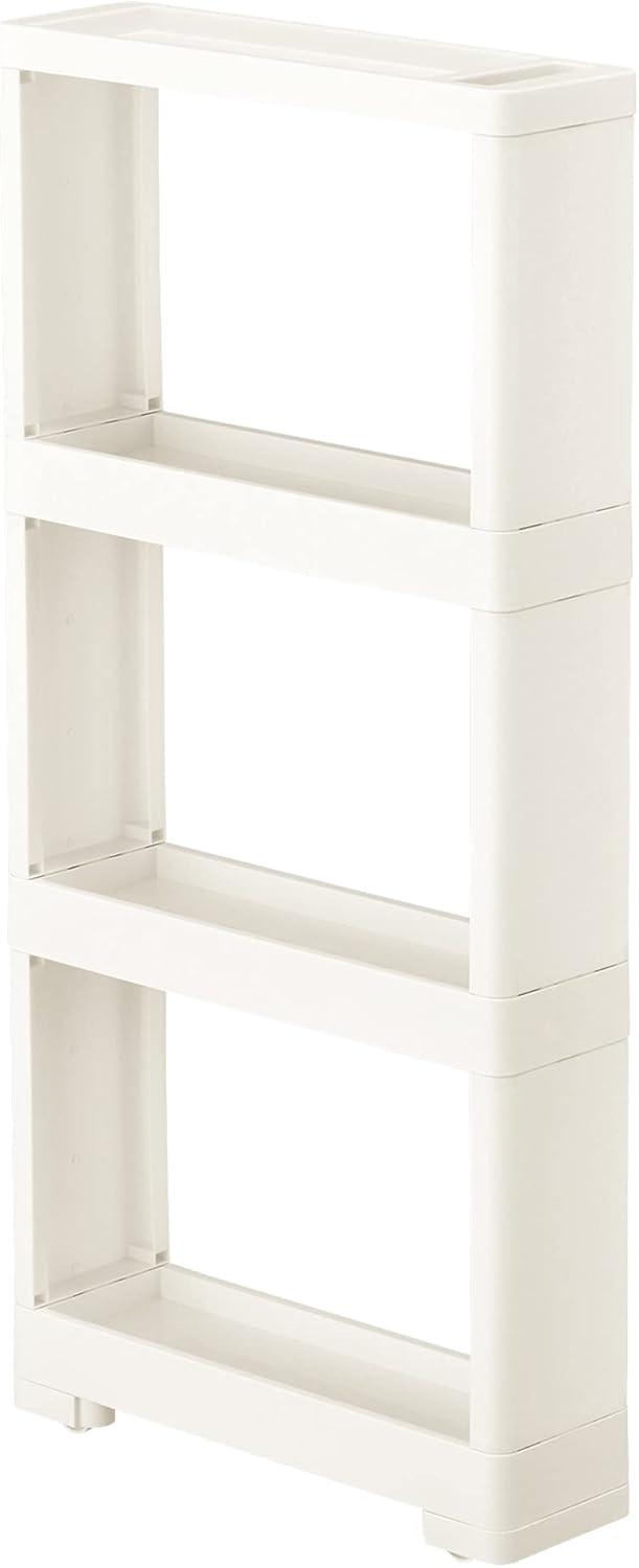 White 4 Tiers Slim Rolling Storage Cart Z1396
