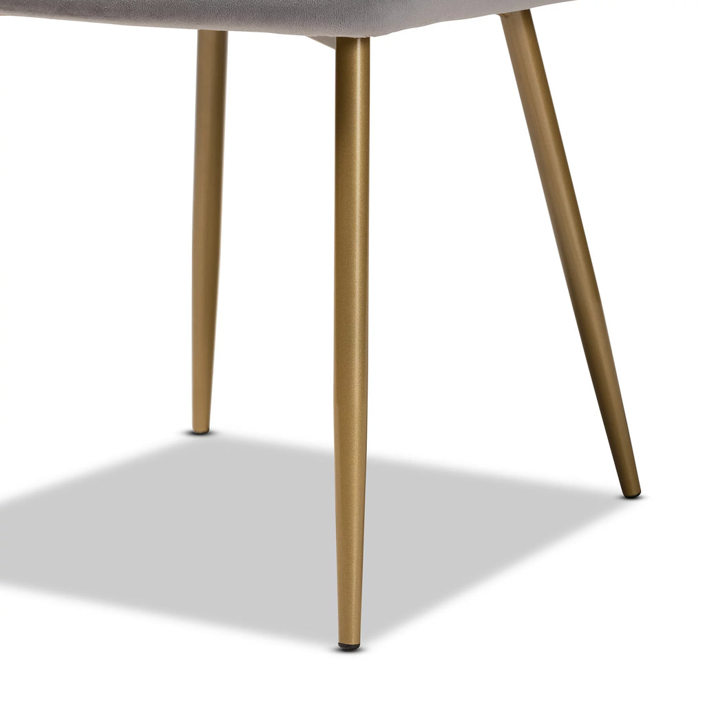 Grey and Gold Dining Chair Set of 2 C325