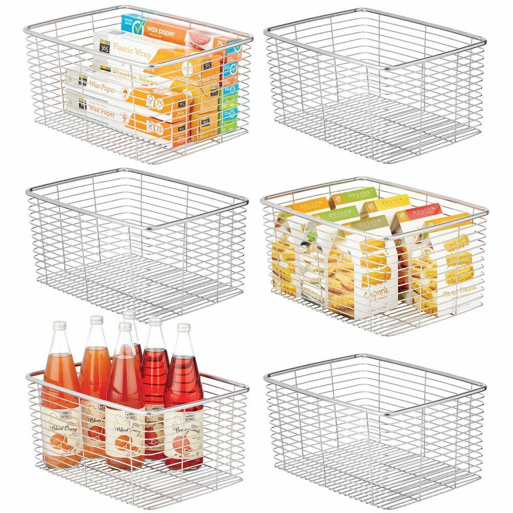 Metal Wire Kitchen Pantry Storage Organizer Bin M365