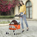 Folding Pet Stroller with Cup Holder C55661