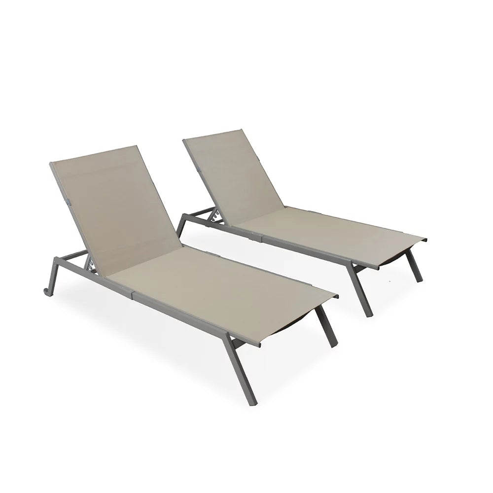 Tan 2 Pack Outdoor Chaise Lounge E720
