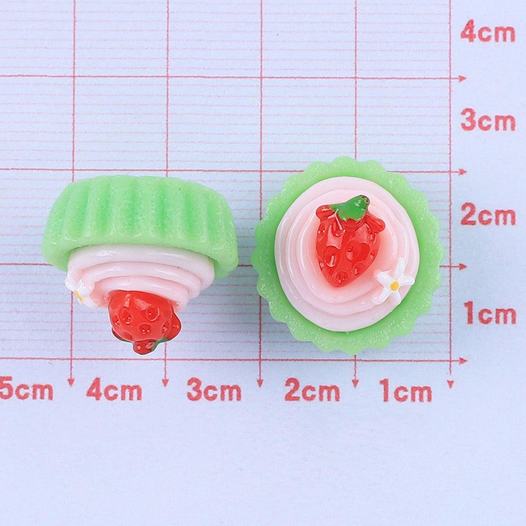 10 Pcs Mini Simulation Cake Cookies Chocolate Toast Fruit Pudding Dollhouse Decorations Q339853