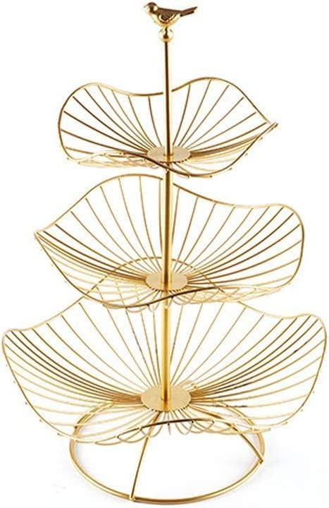 Gold Metal 3-Tier Fruit Basket Holder P396382