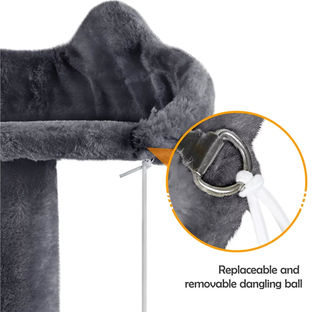 54" Double Condo Cat Tree with Scratching Post Tower, Dark Gray I142
