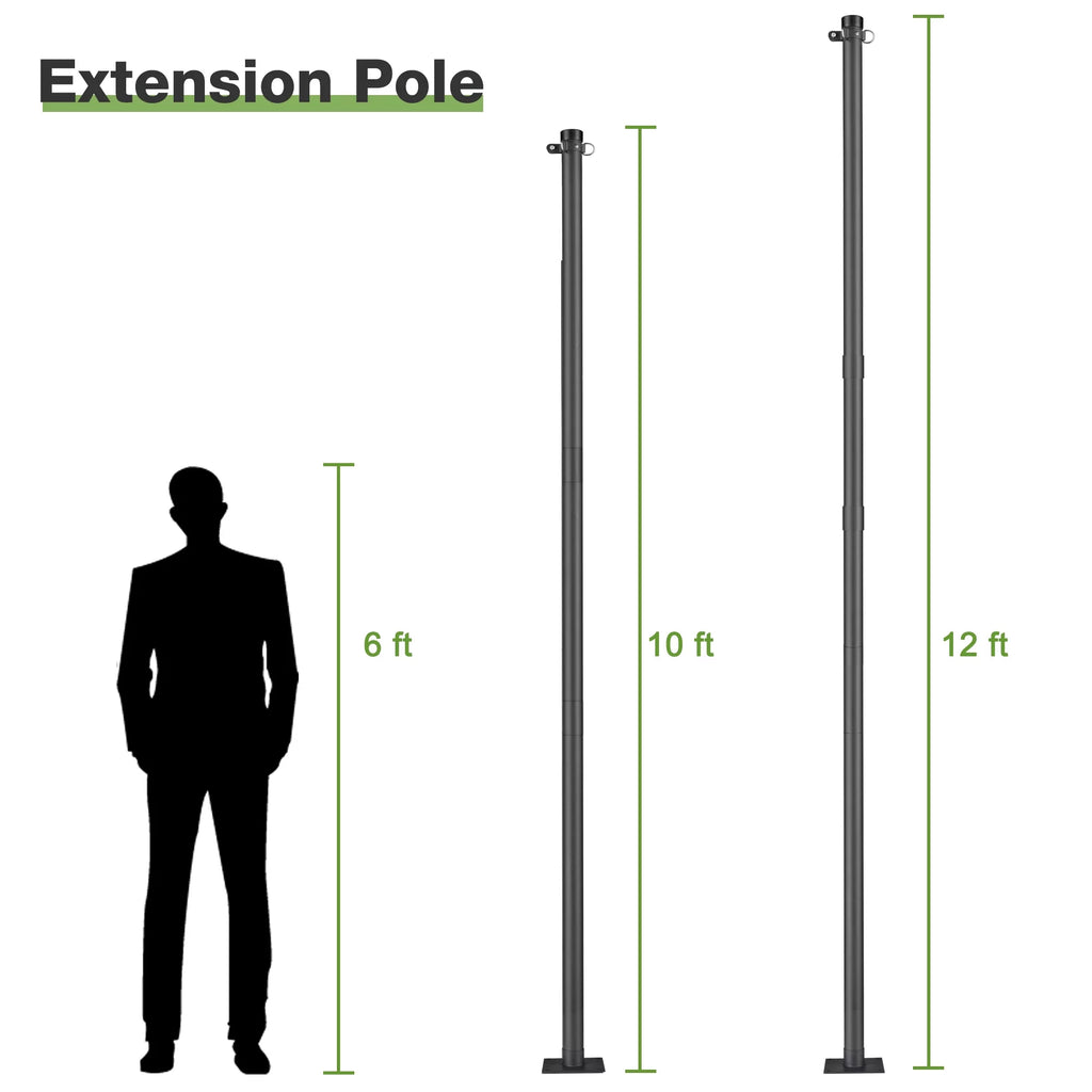 10Ft Black Shade Sail Pole E15402