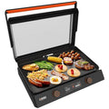 22-Inch Non Stick Ceramic Titanium Coated Stainless Steel Electric Griddle with Glass Hood E64871