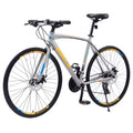 Silver 700C Hybrid Bike with Double Disc Brake B24926