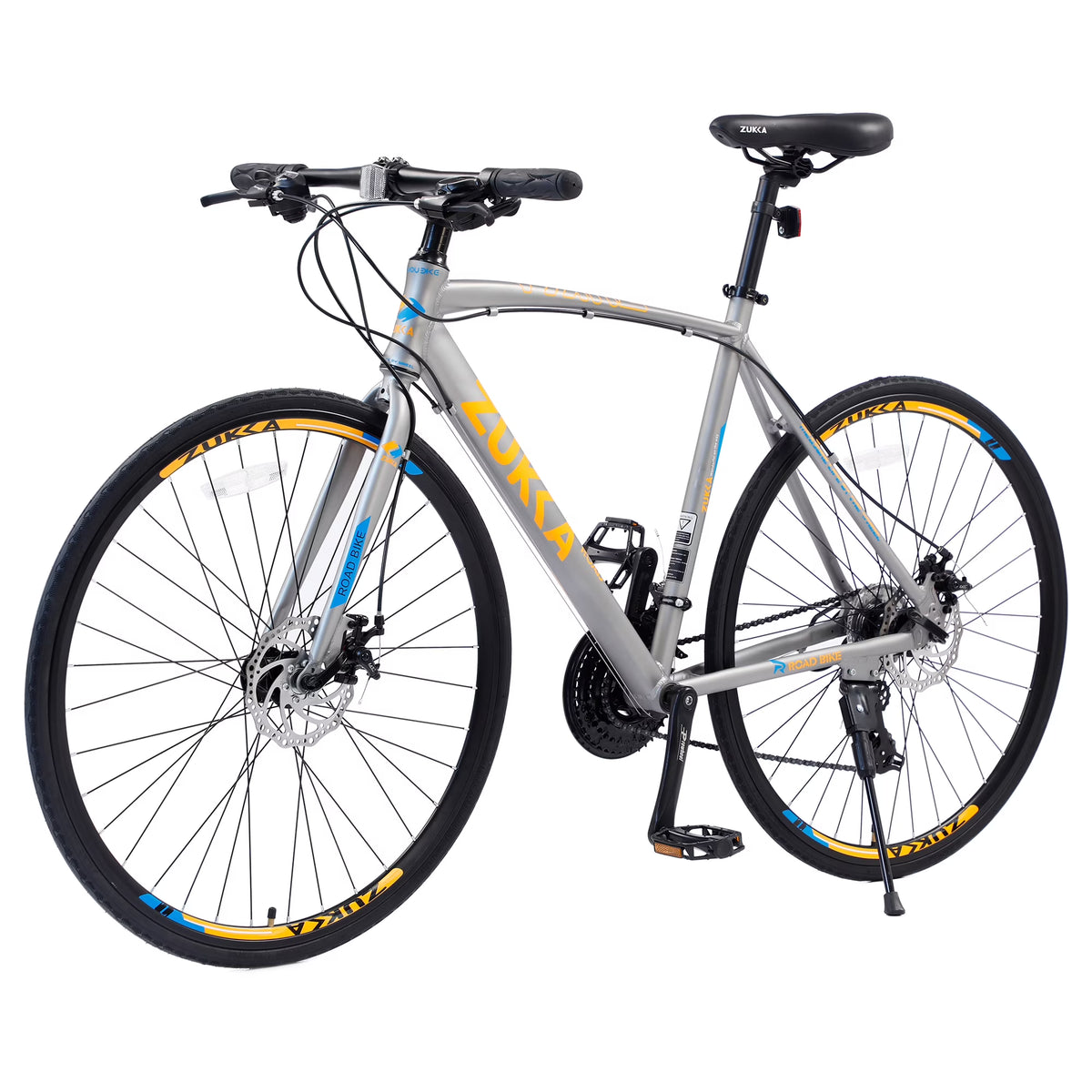 Silver 700C Hybrid Bike with Double Disc Brake B24926