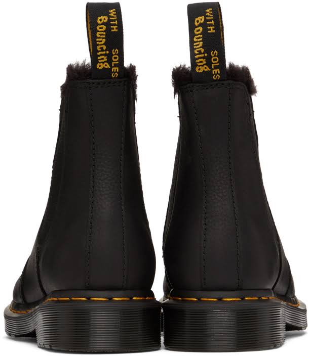 Black Faux Fur Lined Chelsea Boots P243054