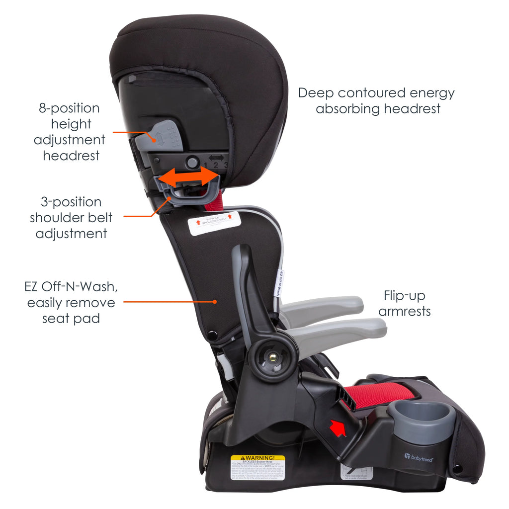 Red Folding High Back Booster Car Seat I5980