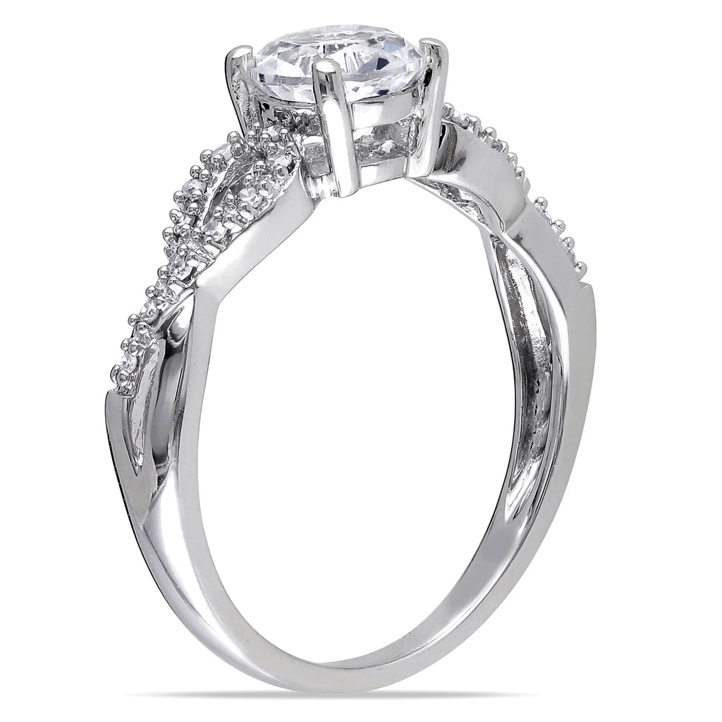 10kt White Gold Solitaire Ring with Infinity Band O30193