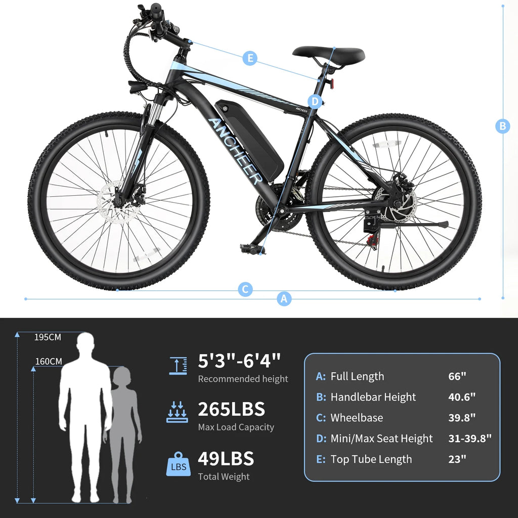 26'' Electric Mountain Bike with 500W Motor S305