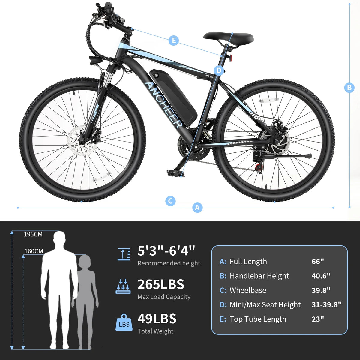 26'' Electric Mountain Bike with 500W Motor S305