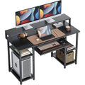 47 Inch White Computer Desk with Storage Shelves Y106610