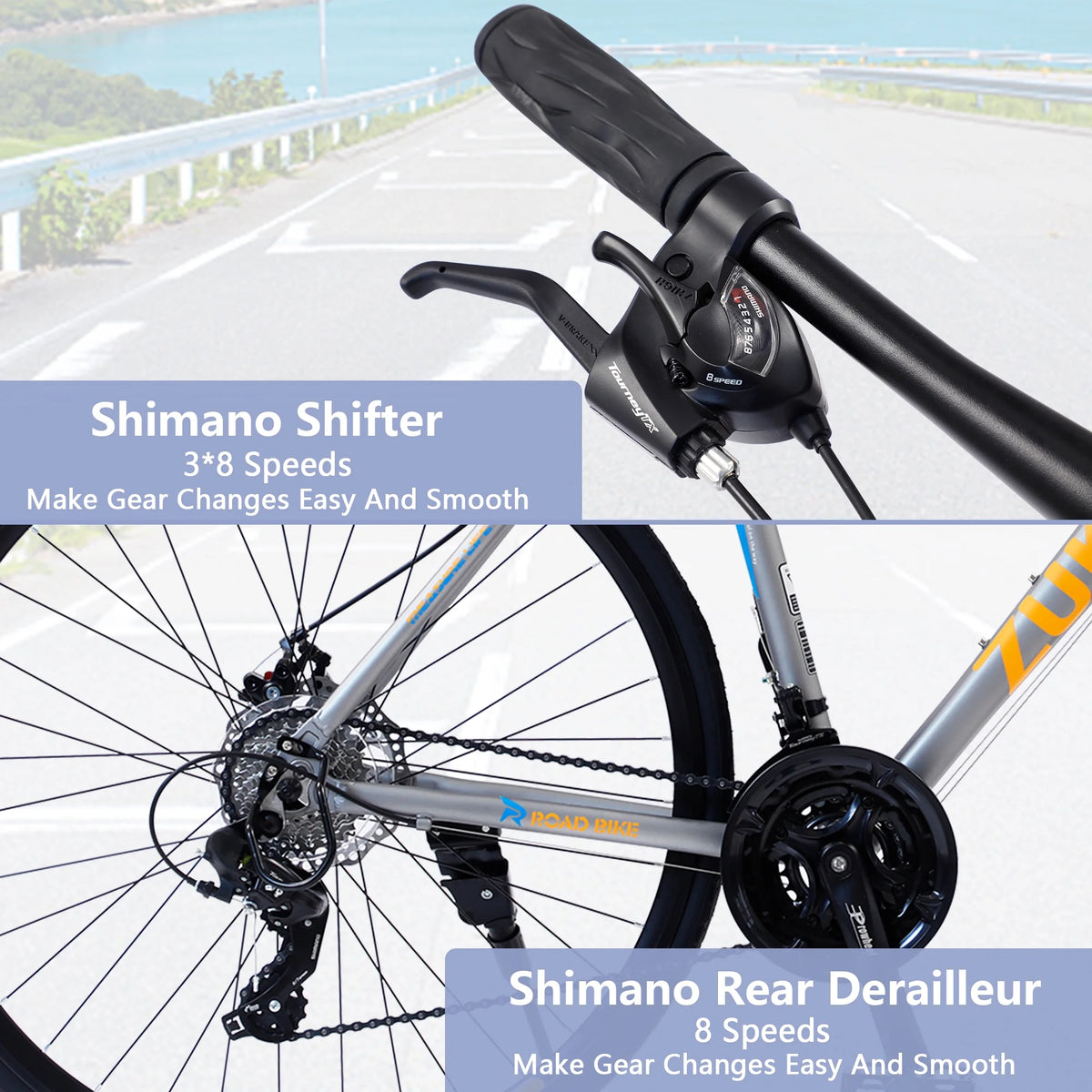 Silver 700C Hybrid Bike with Double Disc Brake B24926