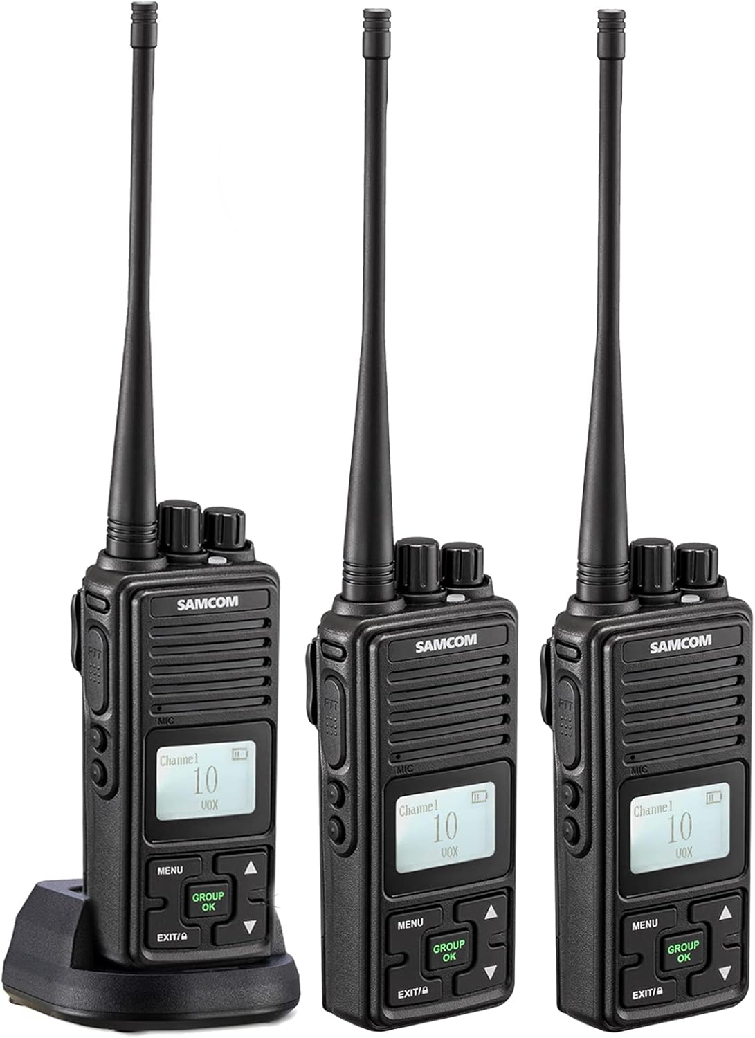 2 Pack 2 Way Radio 3000mAh Rechargeable UHF Walkie Talkie E335