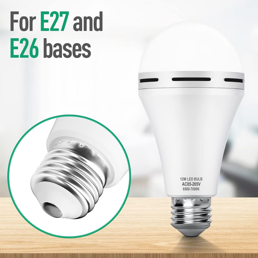 Rechargeable Emergency LED Light Bulb with Hook 1200mAh 12W 10 Pack X766120