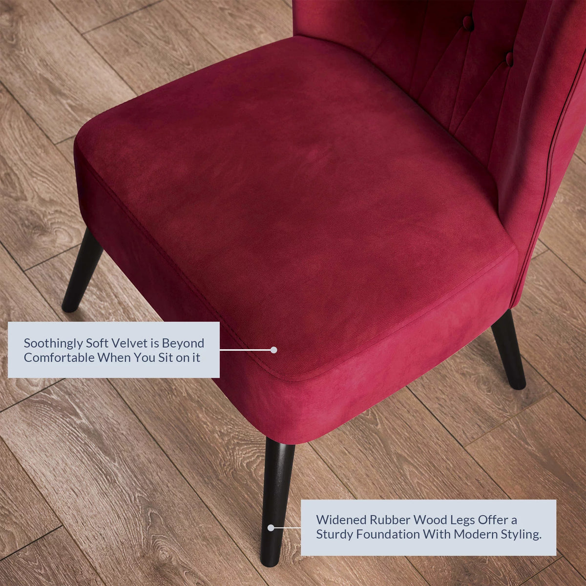 Red Velvet Accent Chair Y14095