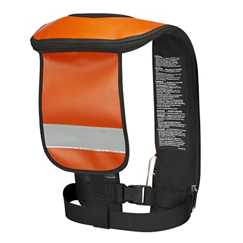Orange & Black Inflatable Work Vest, 35 lb. Buoyancy W433