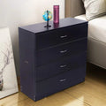 Black 4 Drawer Wood Nightstand A41508