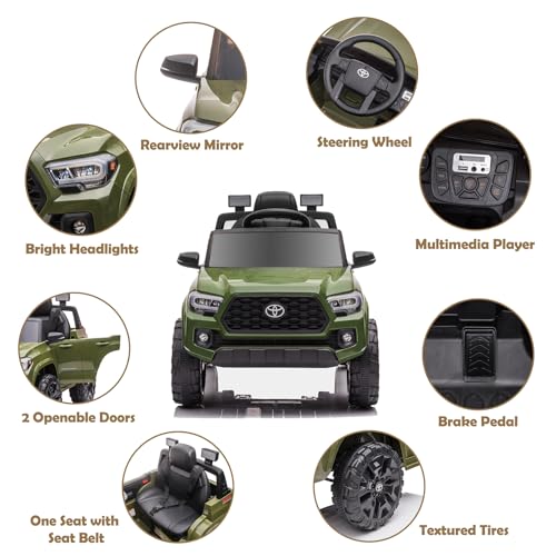 12V Black Kids Ride on Truck with Remote Control Q587323