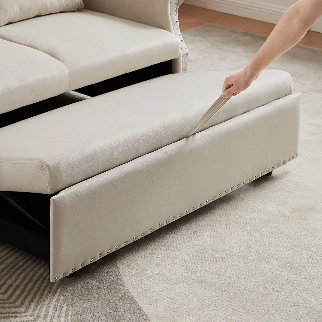 Velvet Convertible Sleeper Sofa Bed M48839