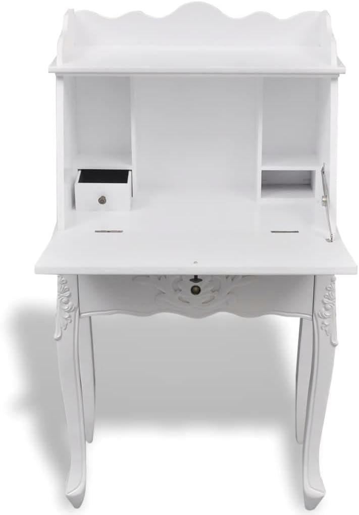 White Antique Secretary Desk O302