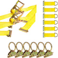 8 Pieces E Track Tie-Down Kit with 12 ft Straps and O-Rings C88061