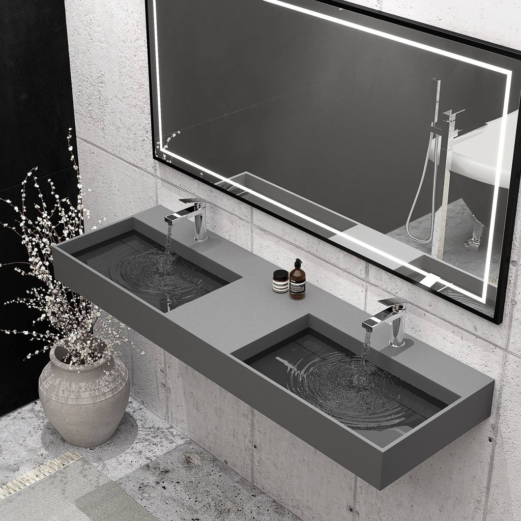 36 inch Gray Solid Surface Wall Mounted Sink D169561